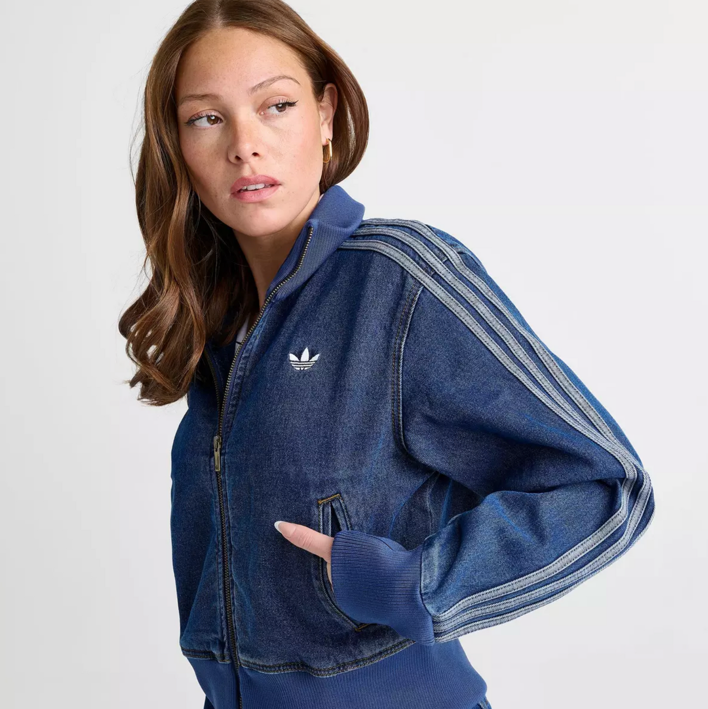 Women's Adidas Originals Firebird Denim Track Top