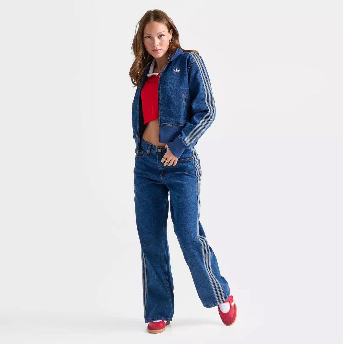 Women's Adidas Originals Firebird Denim Track Top